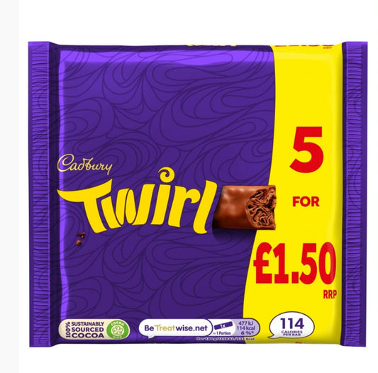 Cadbury Twirl Bars 5×21.5g