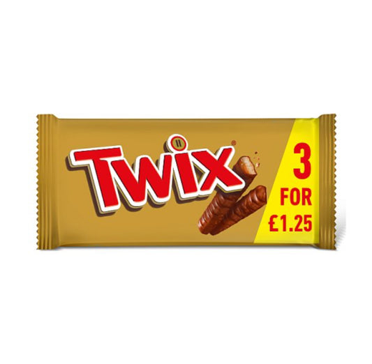 Twix Caramel & Milk Chocolate Fingers Biscuit Snack Bars Multipack 3x40g