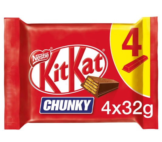 Kit Kat Chunky Milk Chocolate Bar Multipack 4 Pack 32g