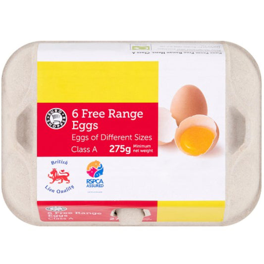 Euro Shopper 6 Free Range Eggs 275g