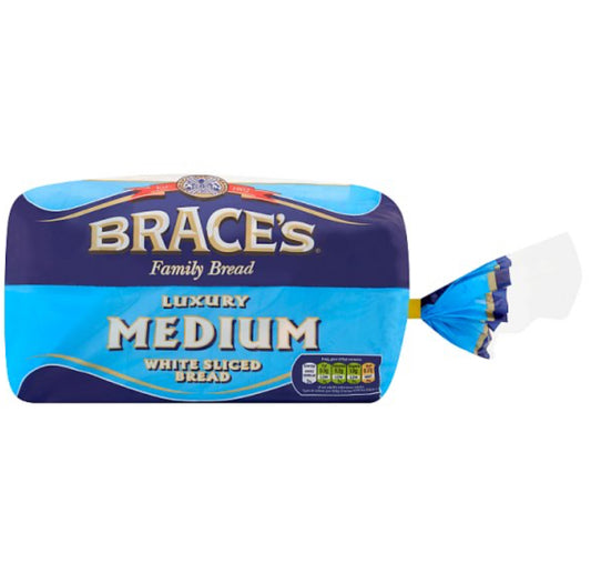 Brace's Family Bread Luxury Medium White Sliced Bread 800g