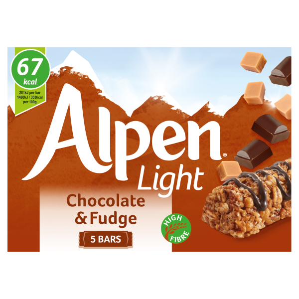 Alpen Light Cereal Bars Chocolate & Fudge 95g