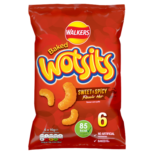 Walkers Wotsits Flamin' Hot Multipack Snacks 6x16g