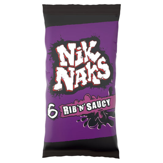 Nik Naks Rib 'N' Saucy Multipack Crisps 6 Pack