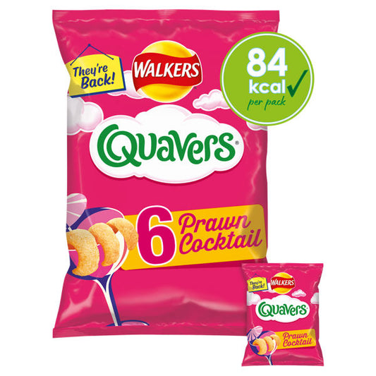 Walkers Quavers Prawn Cocktail Multipack Snacks 6x16g