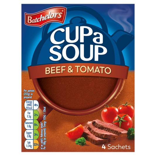Batchelors Cup a Soup Beef & Tomato 4 Sachets 88g