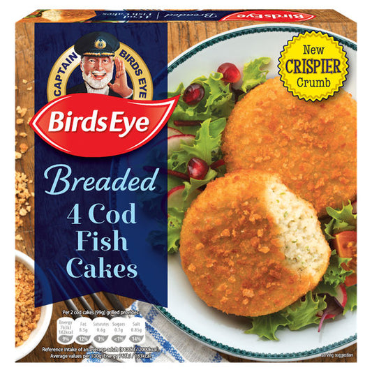 Birds Eye Breaded Cod 4 Fish Cakes 198g