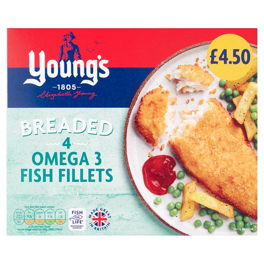 Young's Simply Breaded 4 Fish Fillets 400g
