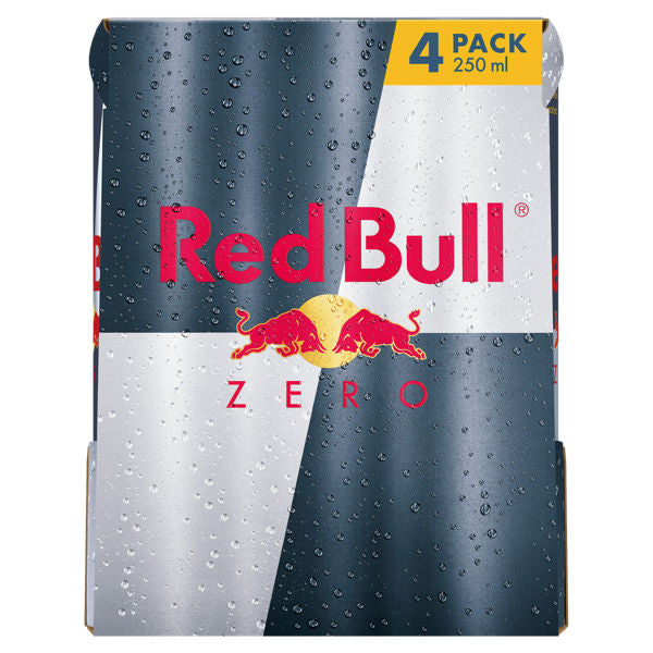 Red Bull Energy Drink, Zero, 250ml (4 Pack)