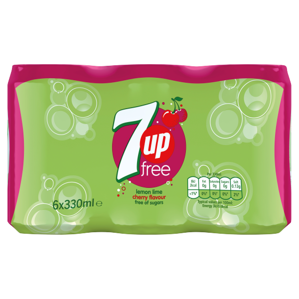 7UP Free Cherry Can 6 x 330ml