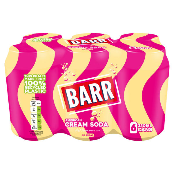 Barr American Cream Soda Cans 6 x 330ml