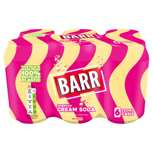 Barr American Cream Soda Cans 6 x 330ml