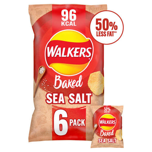 Walkers Baked Sea Salt Snacks Crisps 6x 22g