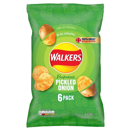 Walkers Crisps Pickled Onion 6 x 25g