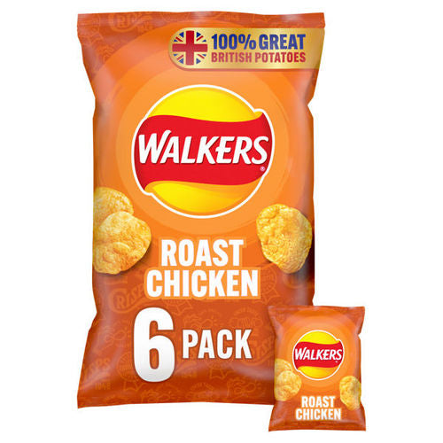 Walkers Roast Chicken Multipack Crisps 6x25g